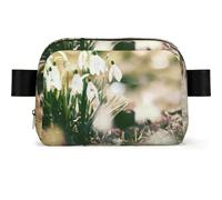 Perce-Neige Sauvage printanière,Sac Banane carré de Voyage, Sac de Poitrine décontracté, Sac Banane pour Hommes et Femmes