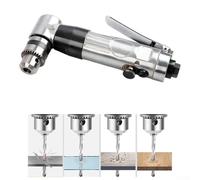 Perceuse à angle d'air à 90 degrés - Perceuse pneumatique réversible à angle droit avec design compact coudé pour les espaces restreints, construction en alliage de zinc, durci