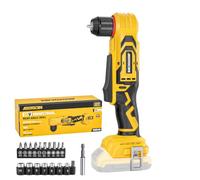 Perceuse à angle droit sans balais pour batterie DeWalt 20 V (outil uniquement), perceuse d'angle sans fil de 0,95 cm avec design compact et vitesse variable, avec une lumière LED pour vis/perçage