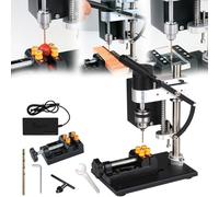 Perceuse à Colonne, 250W Mini Support De Perceuse D'établi Mandrin Perceuse à Vitesse Réglable à 7 Vitesses Avec Une Envergure 0,3 à 4 MM Réglage Hauteur 50MM Pour Métal Bois L'acrylique L'aluminium