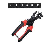 Perceuse à colonne, Oeillet Trou Perforateur Cuir Ceinture Trou Poinçon Pince Bracelet De Montre Ménage Maroquinerie Outil Pince Retenue Rivet Snap Outil(3 Round 3 Oval Hole)