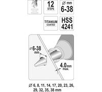 Perceuse à cône en tôle Yato YT-44740; 6-38 mm