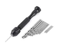 Perceuse à Main de Précision d'étau de Pin, mandrin de serrage 0.3-3.6mm avec 25 forets HSS de précision pour fabrication d'art travail d'artisanat suspension de bijoux ou de souvenirs