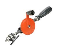 Perceuse à main, perceuse à manivelle portable Mini perceuse manuelle avec pignons doubles pour bois plastique, perceuse manuelle puissante avec design en acier finement moulé à (1/4: 0.6-6mm)