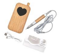 Perceuse à ongles artistique en bois en forme de cœur haute efficacité, faible vibration, contrôle de vitesse multiple pour un limage précis, meuleuse à ongles électrique légère