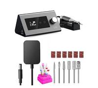 Perceuse à ongles électrique 35 000 tr/min, ponceuse à ongles électrique for outils à ongles, machine à manucure à écran tactile conçue for les familles de salons(Grey-Set)