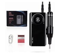 Perceuse à ongles électrique, Electric Nail Drill, 35000RPM With LCD Display, Rechargeable Gel Polish , Manicure Milling Machine For Training And Home Use , pour ongles, manucure(Noir)