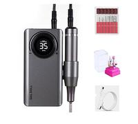 Perceuse à ongles électrique, Electric Nail Drill, 35000RPM With LCD Display, Rechargeable Gel Polish , Manicure Milling Machine For Training And Home Use , pour ongles, manucure(Grey-07)