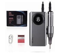 Perceuse à ongles électrique, Electric Nail Drill, 35000RPM With LCD Display, Rechargeable Gel Polish , Manicure Milling Machine For Training And Home Use , pour ongles, manucure(Szary)