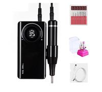 Perceuse à ongles électrique, Electric Nail Drill, 35000RPM With LCD Display, Rechargeable Gel Polish , Manicure Milling Machine For Training And Home Use , pour ongles, manucure(Black-07)