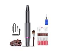 Perceuse à ongles électrique, ensemble de manucure professionnel avec forets, dissolvant vernis, outils pédicure et d'ongles Puissante et efficace(Sliver)