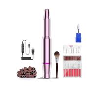 Perceuse à ongles électrique, ensemble de manucure professionnel avec forets, dissolvant vernis, outils pédicure et d'ongles Puissante et efficace(Pink)