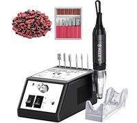 Perceuse à ongles électrique professionnelle 30000 tr/min Efile Buffer Outils de meuleuse de manucure pour ongles en acrylique avec jeu de forets à ongles et bandes de ponçage (Noir)