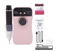 Perceuse à ongles électrique professionnelle 35000 tr/min for en acrylique USB manucure portable pédicure for enlever le polissage de Gel Puissante et efficace(Pink)
