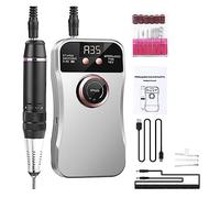 Perceuse à ongles électrique professionnelle 35000 tr/min for en acrylique USB manucure portable pédicure for enlever le polissage de Gel Puissante et efficace(Grijs)