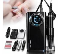Perceuse à ongles électrique rechargeable avec stylo pour ponceuse à ongles professionnelle 35 000 tr/min (gris)