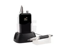 Perceuse à ongles électrique sans fil, Base, Logo LED, Machine de bureau, cœur noir, 35000 tr/min, for manucure, batterie Rechargeable(Rectangle-white base)