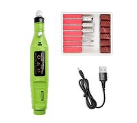 Perceuse à ongles portable USB for éplucher et polir les ongles, kit de perceuse à ongles à entrée de stylo de polissage des ongles(USB Green)