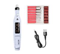 Perceuse à ongles portable USB for éplucher et polir les ongles, kit de perceuse à ongles à entrée de stylo de polissage des ongles(USB White)