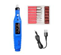 Perceuse à ongles portable USB for éplucher et polir les ongles, kit de perceuse à ongles à entrée de stylo de polissage des ongles(USB Blue)