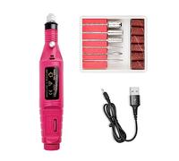 Perceuse à ongles portable USB for éplucher et polir les ongles, kit de perceuse à ongles à entrée de stylo de polissage des ongles(USB Rose Red)