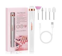 Perceuse à Ongles portative, Embouts Professionnels électriques en Acrylique avec lumière LED, Table Adj, 4 Vitesses (Blanc)