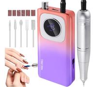 Perceuse à ongles professionnelle, lime à ongles électrique rechargeable 35 000 tr/min, kit de lime à ongles portable sans fil pour ongles en acrylique, manucure Dremel Perdicure pour salon et usage