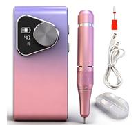 Perceuse à ongles professionnelle - Lime à ongles électrique rechargeable 40 000 tr/min avec design taillé en pierre précieuse et pièce à main légère pour toutes les formes de manucure, outil Dremel