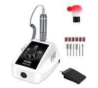 Perceuse à ongles professionnelle, lime électrique 35000 tr/min avec embouts et pédale, E sans fil rechargeable for manucure , Faibles vibrations(blanc)