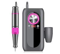 Perceuse à ongles rechargeable 35 000 tr/min avec écran LCD HD, Nail Master Art, fraiseuse portable, kit de tête meulage(Grijs)