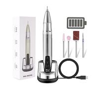 Perceuse à ongles sans fil 35000 tr/min, lime électrique portable rechargeable avec écran tactile for outil de salon manucure , Faibles vibrations(Sliver)