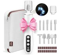 Perceuse à ongles sans fil, portable, 2000 mAh, rechargeable, lime à ongles électrique pour ongles épais, 10 vitesses, kit de manucure et pédicure professionnelle pour femme, soin des ongles naturels