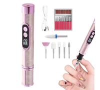Perceuse à ongles - Silencieuse rechargeable avec 18 fraises, kit portable électronique pour ongles, formation, polissage et élimination, pour femmes et hommes, débutants, utilisation à la maison