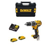 Perceuse à percussion 18V DEWALT + 2 batteries Li-Ion 2Ah + chargeur + coffret Tstak - DCD796D2