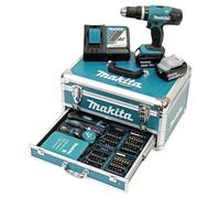 Perceuse à percussion 18V LXT (2x3,0 Ah) avec 96 accessoires - MAKITA DHP453RFX2