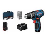 Bosch GSB 12V-15 1300 tr/min Noir, Bleu
