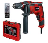 Einhell Perceuse à percussion TE-ID 720/1 E Kit (720 W, perçage/perçage à percussion, mandrin auto-serrant 13 mm, variateur électronique, avec jeu de 5 forets à béton + coffret E-Box Basic)