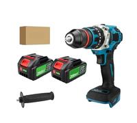 Perceuse À Percussion Électrique 480 NM, Tournevis, Marteau Rotatif, Sans Balais For Batterie 18 V, Outil 3 En 1 Avec Poignée Robuste Et Facile à Utiliser(2pcs Battery Set)