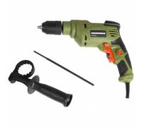 Perceuse à percussion électrique Heinner avec poignée supplémentaire - 810W - Perceuse pour béton, bois et acier - Vert/Noir