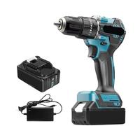 Perceuse à percussion électrique sans balais 10 mm, couple 20 + 2, tournevis électrique, marteau perforateur, outils électriques compatibles avec batterie lithium-ion 18 V(Two big battery)