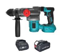 Perceuse À Percussion Électrique Sans Balais 26 Mm Marteau Rotatif 2 Modes Outils Électriques Fil Multifonctions Compatible Avec Batterie 18 V Des Performances Puissantes(1PC 4.0Ah Battery)