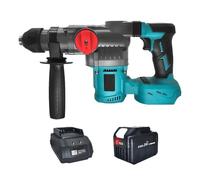 Perceuse À Percussion Électrique Sans Balais De 26 Mm, Marteau Rotatif 2 Modes, Outils Électriques Fil Multifonctionnels, Compatible Avec Batterie 18 V Des Performances Puissantes(1PC 6.0Ah Battery)