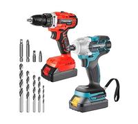 Perceuse à percussion électrique sans fil 20V ensemble de tournevis outil Rechargeable Kit perceuse 13PC avec batterie 2.0Ah,Stabilité élevée