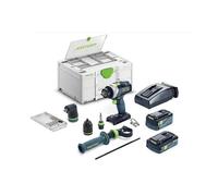 Perceuse à Percussion FESTOOL QUADRIVE TPC 18/4 I-Set (1x4,0Ah HPC-ASI + 1x5,0Ah ASI +TCL6 +Systainer SYS3 DF M187 +Accessoires)