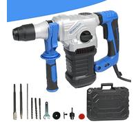 Perceuse à percussion filaire 1500W Marteau-perforateur électrique - Fonction Marteau et Foret 4 Modes - Guide de profondeur - Poignée latérale - Avec 12pcs Kit d'accessoires-Livrée en boite à outils