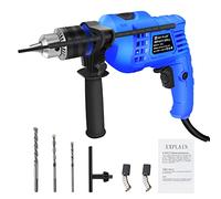 Perceuse à Percussion Filaire 850W,Marteau et Perceuse 2 en 1,Perceuse à Percussion électrique,avec 3 forets pour le béton,2 Brosse de carbone,1 jauge de profondeur/mandrin sans clé