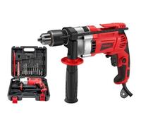 Perceuse à Percussion Filaire 910W TEENO,Perceuse à Percussion électrique 0-3000 tr/min avec 38 accessoires,poignée rotative à 360°