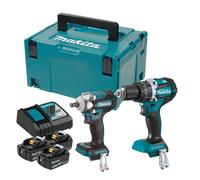 Perceuse à percussion - MAKITA - DHP484Z + DTW300Z - Sans fil - 18V - 3 batteries 5Ah