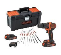Black & Decker Perceuse à percussion sans fil BDCHD18C2TA-QW 18V - 2 batteries 18V, 30 accessoires