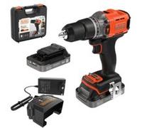 Marteau perforateur sans fil BLACK+DECKER POWERCONNECT avec 2 batteries 2,0 Ah, chargeur 1 A et étui BCD383D2XK